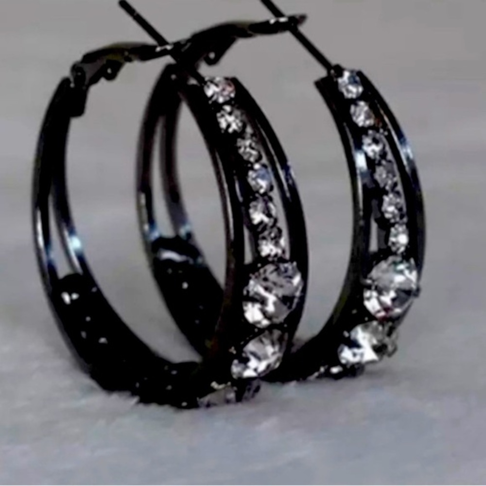 COPY - Titanium, hoops, with rhinestones